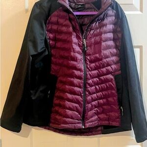 32 Degrees Women's Burgundy and Black Puffer Jacket